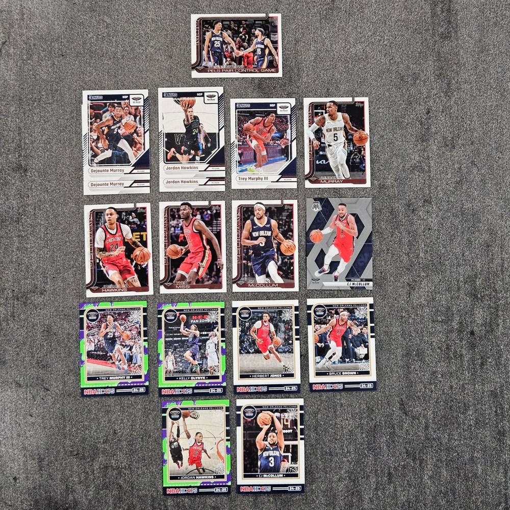 Lot of 17 New Orleans Pelicans Base‎ MIXED Trading NBA Cards SOME DUPLICATES